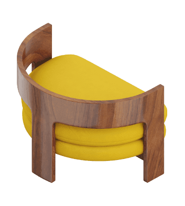 Yellow minimalist armchair