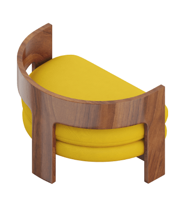Yellow minimalist armchair